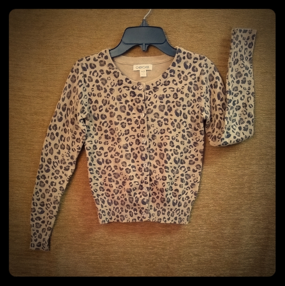 Girl's Leopard Print Cardigan